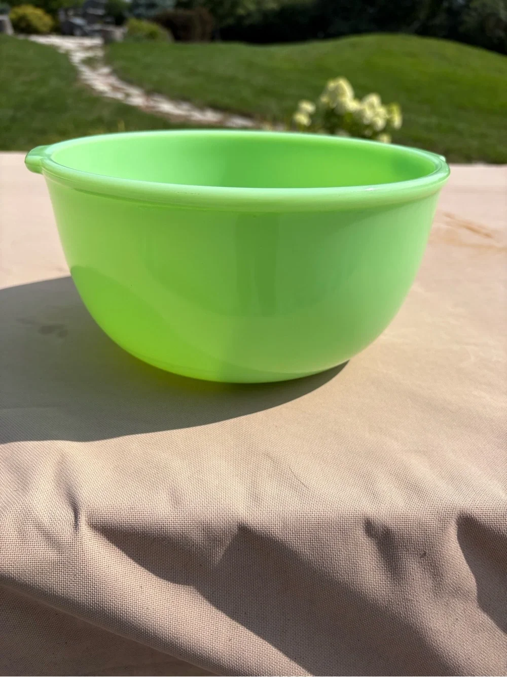 Vintage McKee Jadeite Glass Mixing Bowl made specifically to fit a Sunbeam